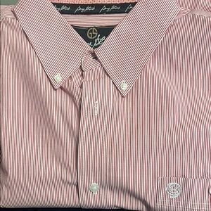 Wrangler Men's George Strait Red Striped Dress Shirt